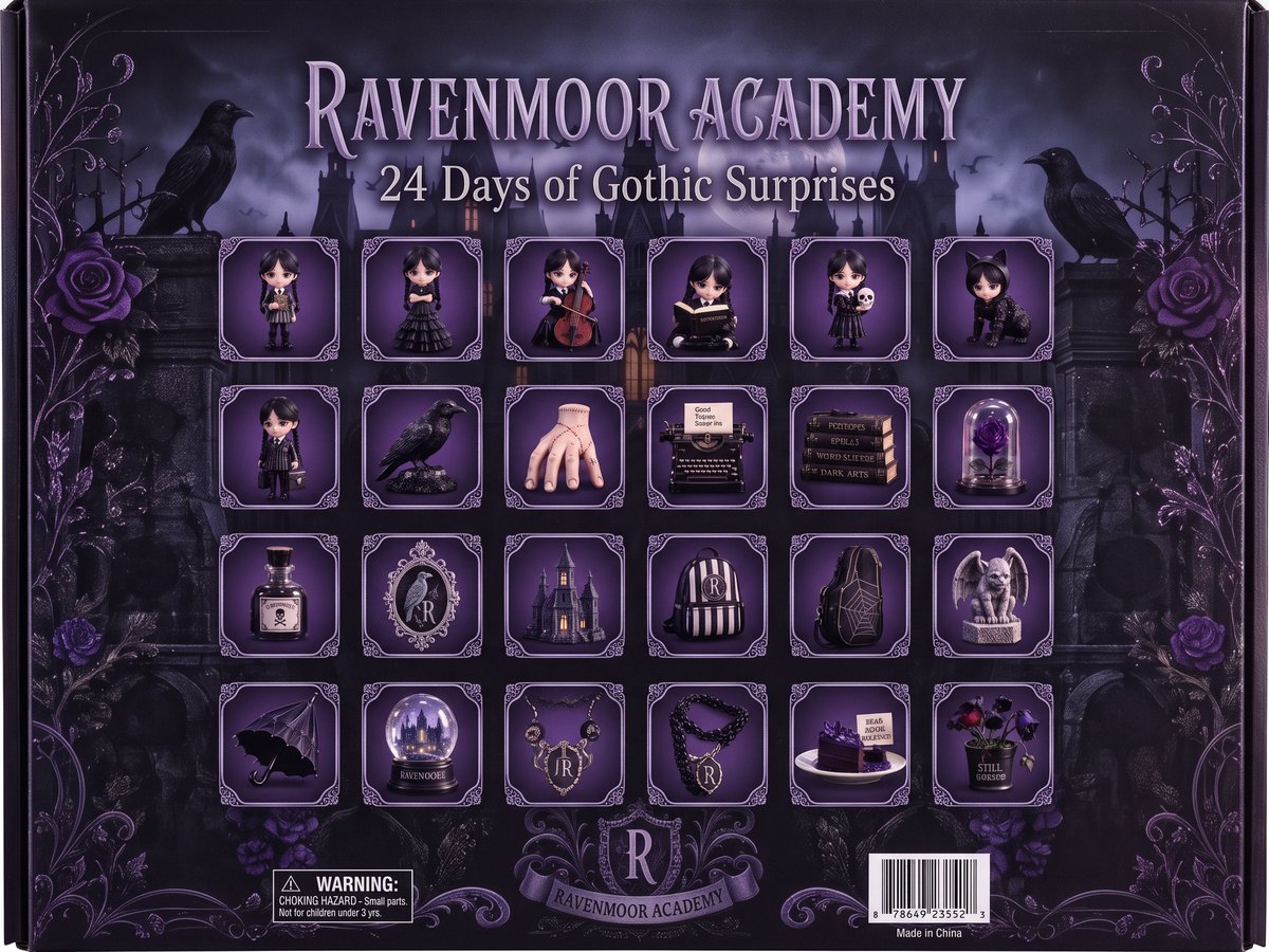 24 gothic surprises printed on the back of the box